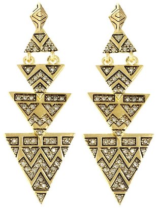 House Of Harlow Pave Tribal Triangle Earrings