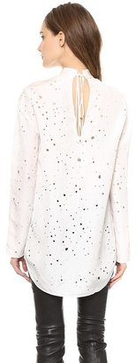 Alexander Wang Distressed Top with Back Keyhole Tie