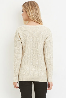 Forever 21 Contemporary Braided Crew Neck Sweater