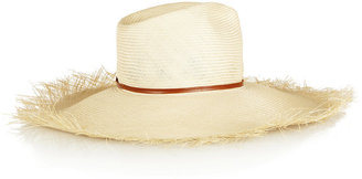 Finds + Hatmaker Gabon wide-brim leather-trimmed straw hat