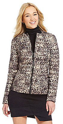 Betsey Johnson Reversible Leopard-Print Packable Down Jacket