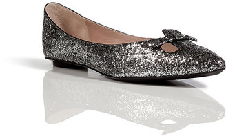 Marc Jacobs Glitter Galactica Flats in Silver