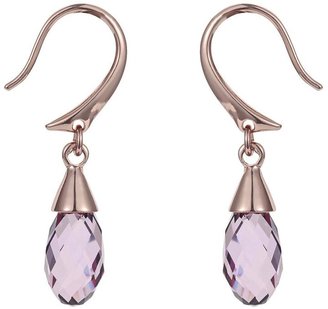Aurora Swarovski Elements 18 Carat Rose Gold Plated Pink Drop Earrings