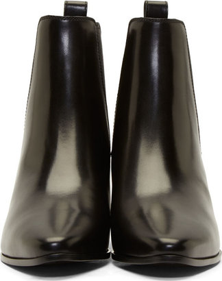 Saint Laurent Black Leather Wyatt Winklepicker Boots