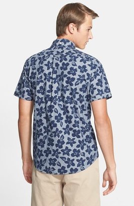 Jack Spade 'Floral Chambray' Trim Fit Short Sleeve Shirt