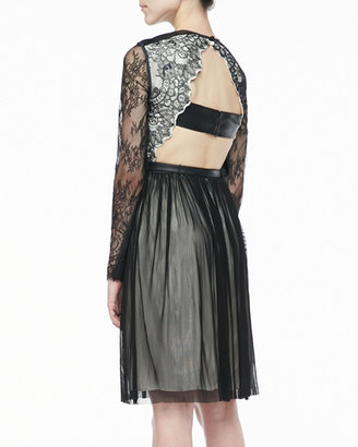 Catherine Deane Maria Lace & Leather Cocktail Dress