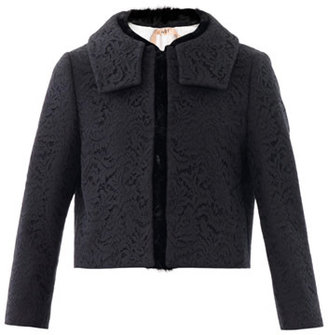 No.21 Fur-trim wool jacket