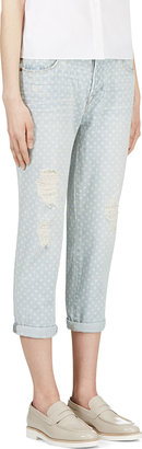Marc by Marc Jacobs Light Blue Cropped Checkered Jessie Jeans
