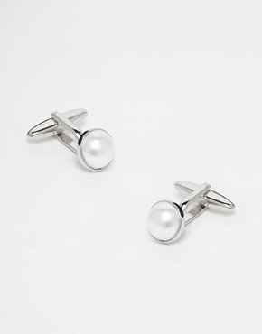 ASOS Pearl Cufflinks - Silver