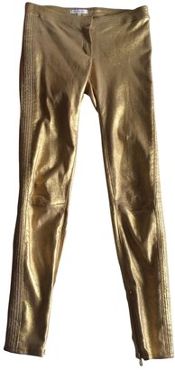 Faith Connexion Gold Leather Trousers