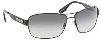 Boss Black Grey lensed metal brow bar detail sunglasses