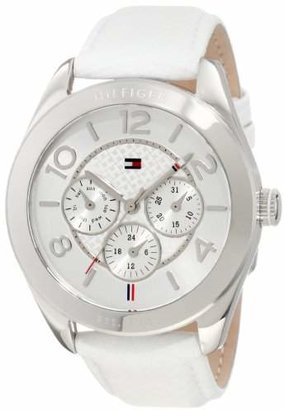Tommy Hilfiger Women's 1781202 Sport Multifunction Stainless Steel Case and White leather Watch