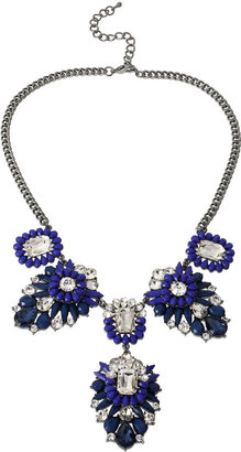 JCPenney MIXIT Mixit Blue & Clear Stone Statement Necklace