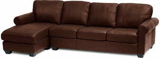 JCPenney FURNITURE PRIVATE BRAND Leather Possibilities Roll-Arm 2pc Right-Arm Sofa/Chaise Sectional