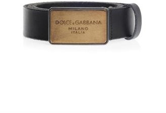 Dolce & Gabbana Plaque buckle leather belt