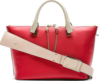 Chloé Tan & Red Leather Baylee Medium Bag