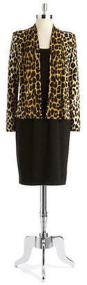 Jones New York Shift Dress with Cheetah Print Jacket