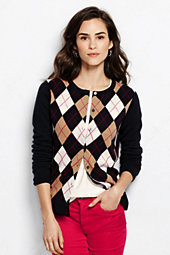 Lands' End Women's Cashmere Cardigan Sweater-Nautical Red
