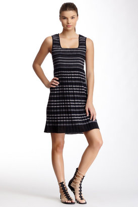 Max Studio Sleeveless Engineered Stripe Dress