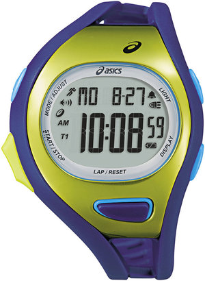 Asics Mens Entry Running 100-Lap Blue/Green Chronograph Sport Watch