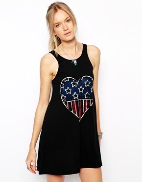 Denim & Supply Ralph Lauren by Ralph Lauren By Ralph Lauren Vest Dress With Heart - Black