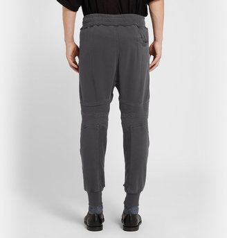 Haider Ackermann Cropped Grosgrain-Trimmed Cotton-Jersey Sweatpants