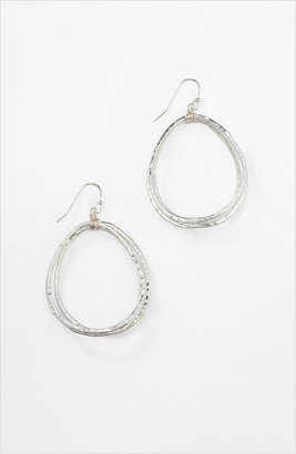 J. Jill Hammered triple-ring earrings