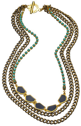 Janna Conner Designs Gold Navy and Turquoise Malia Necklace