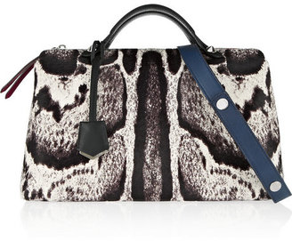 Fendi Bauletto printed calf hair and leather tote