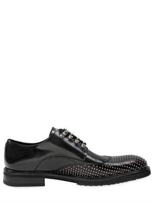 John Richmond Studded Leather Derby Lace-Up Shoes