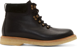 A.P.C. Black Leather Alaska Boots