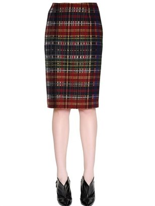 Marco De Vincenzo Wool Flannel And Lurex Pencil Skirt