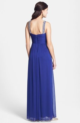 Xscape Evenings Embellished Chiffon Mesh Gown