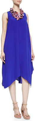 Eileen Fisher Silk Crepe de Chine Asymmetric Dress