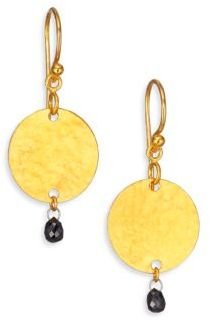 Gurhan Lush Black Diamond & 24K Yellow Gold Small Flake Drop Earrings