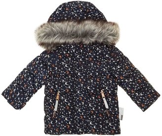 Name It Girls Detachable Fur Hood Print Jacket