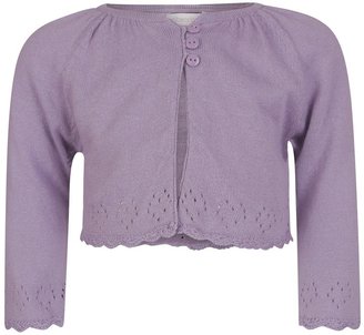 Absorba Baby Girls Lilac Cotton Crocheted Cardigan