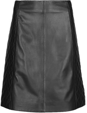 M&S Collection Leather Quilted A-Line Mini Skirt