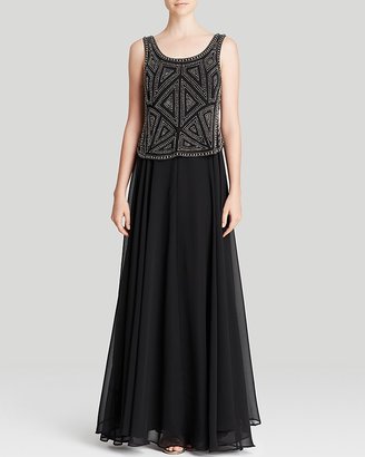 Parker Black Gown - King Beaded Crop Top Two-Piece