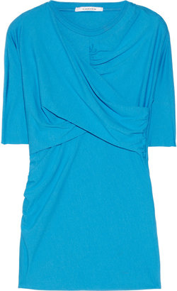 Carven Wrap-effect jersey top