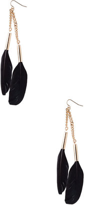 Forever 21 Feather Drop Earrings
