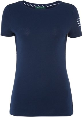 Lauren Ralph Lauren Wrap t-shirt top in navy