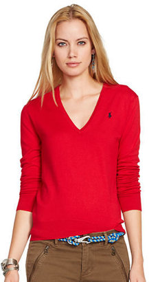 Polo Ralph Lauren Cotton Blend V Neck Sweater