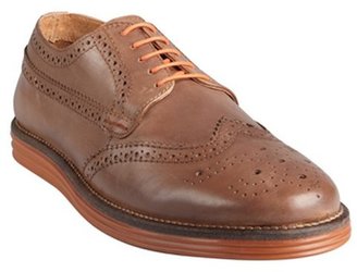 Ben Sherman tan and orange tooled and pinked leather brouges