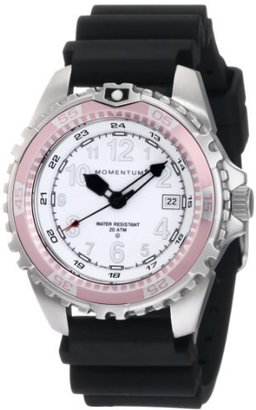Momentum Women's 1M-DV11WR1B M1 Twist Pink Bezel Black Hyper Natural Rubber Watch