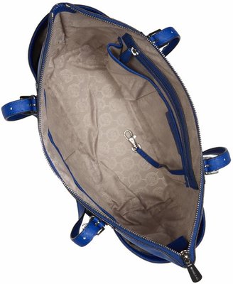 Michael Kors Jet Set Item blue zip top tote bag