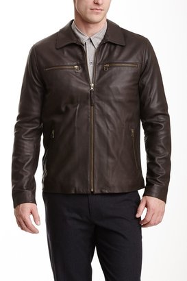 Vince Zip Leather Biker Jacket
