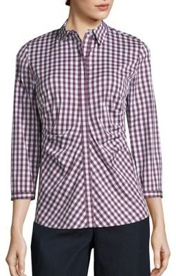 Lafayette 148 New York Pleated Button-Front Shirt