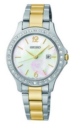 Seiko Ladies silver two tone mother of pearl watch