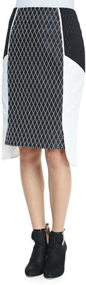 Jonathan Simkhai Side-Layered Diamond Pencil Skirt